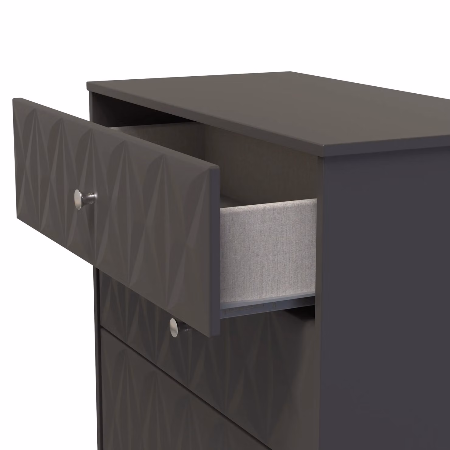 Ready Assembled 2 U Memphis 3 Drawer Deep Chest in Dark Grey – 3