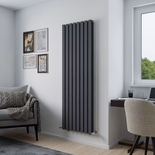 Agadon Lola Duplex Designer Panel Radiator in Grey, H 180 cm x W 44.8 cm x D 4.48 cm – 1