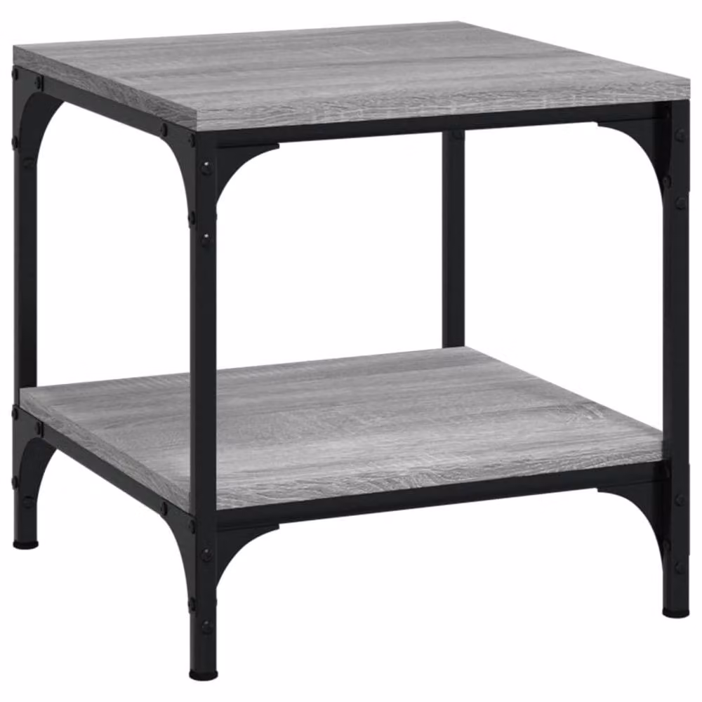 Berkfield Home Set of 2 Grey Sonoma Square Side Tables, W/D/H: 40 x 40 x 40 cm – 4