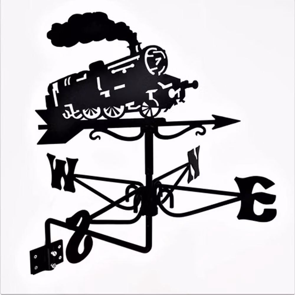 Buttercup Farm Mini Steam Train Weathervane in Black Steel – 2
