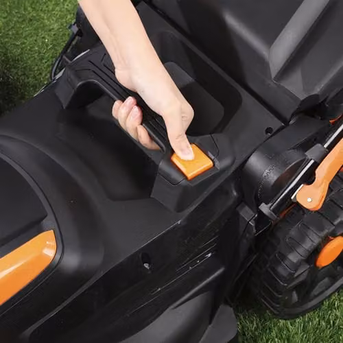 Yard Force CR20 Range 40V 37cm Cordless Lawn Mower in Orange with Brushless Motor, Rear Roller, 40L Grass Box, Mulching Kit and Rechargeable Battery Included – 3