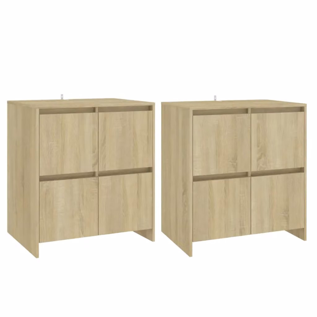 Berkfield Home Set of 2 Sonoma Oak Sideboards in Brown, W/D/H: 70 x 41 x 75 cm – 2