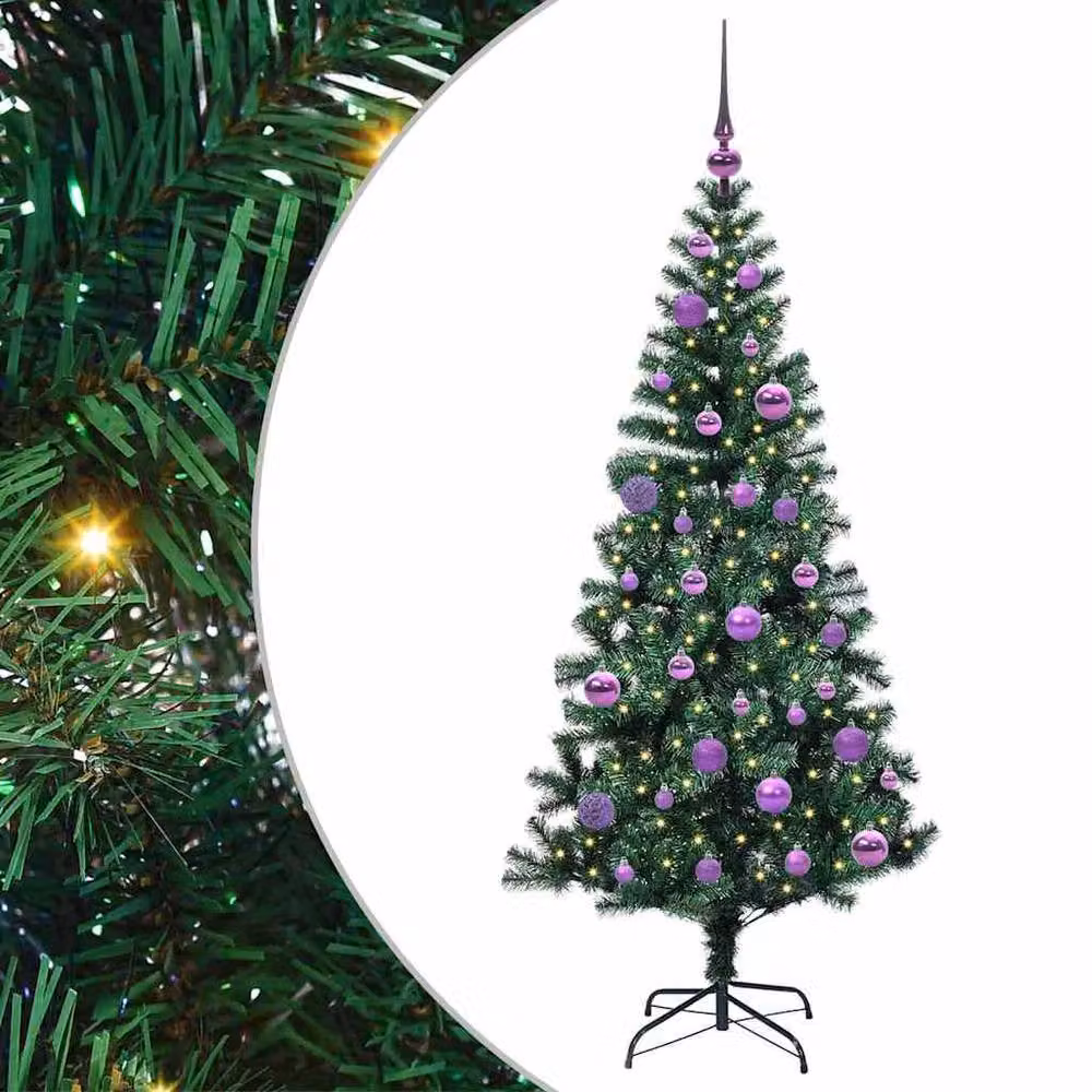 Berkfield Home Elegant Pre-lit Artificial Christmas Tree, Green, Height: 150 cm – 2