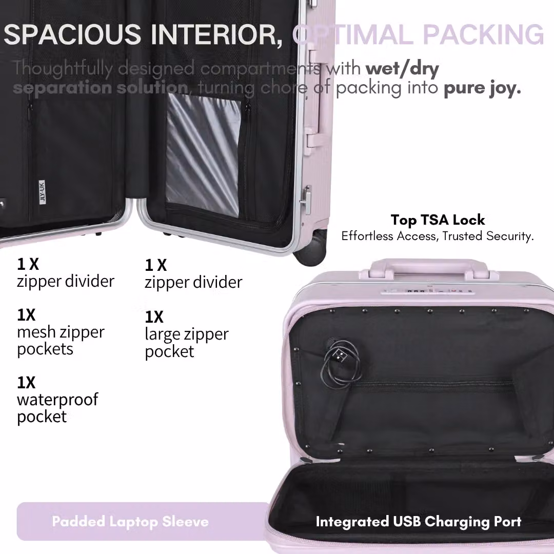 JLY 2 Piece Hard Shell Luggage Suitcase Set in Purple – 2
