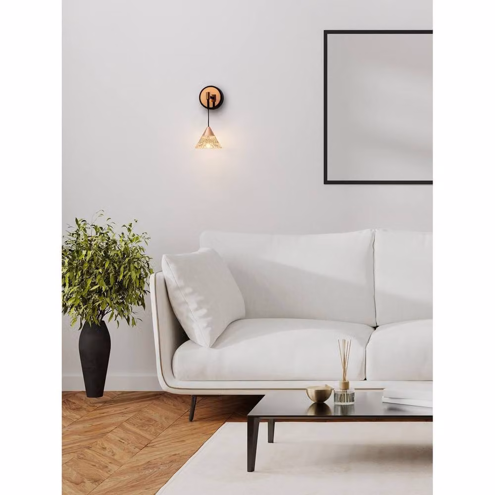 Netlighting Paluz Dome LED Wall Lamp in Black and Gold/Brass with 345lm Warm White Light – 2