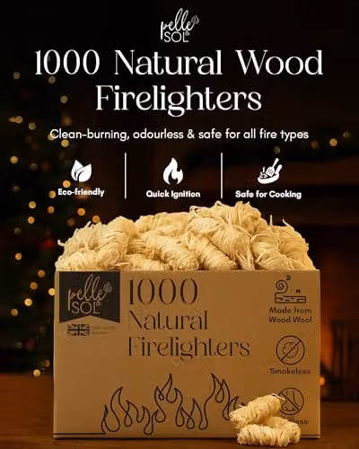 Pelle & Sol Natural Firelighters for Wood and Charcoal, Brown – 2