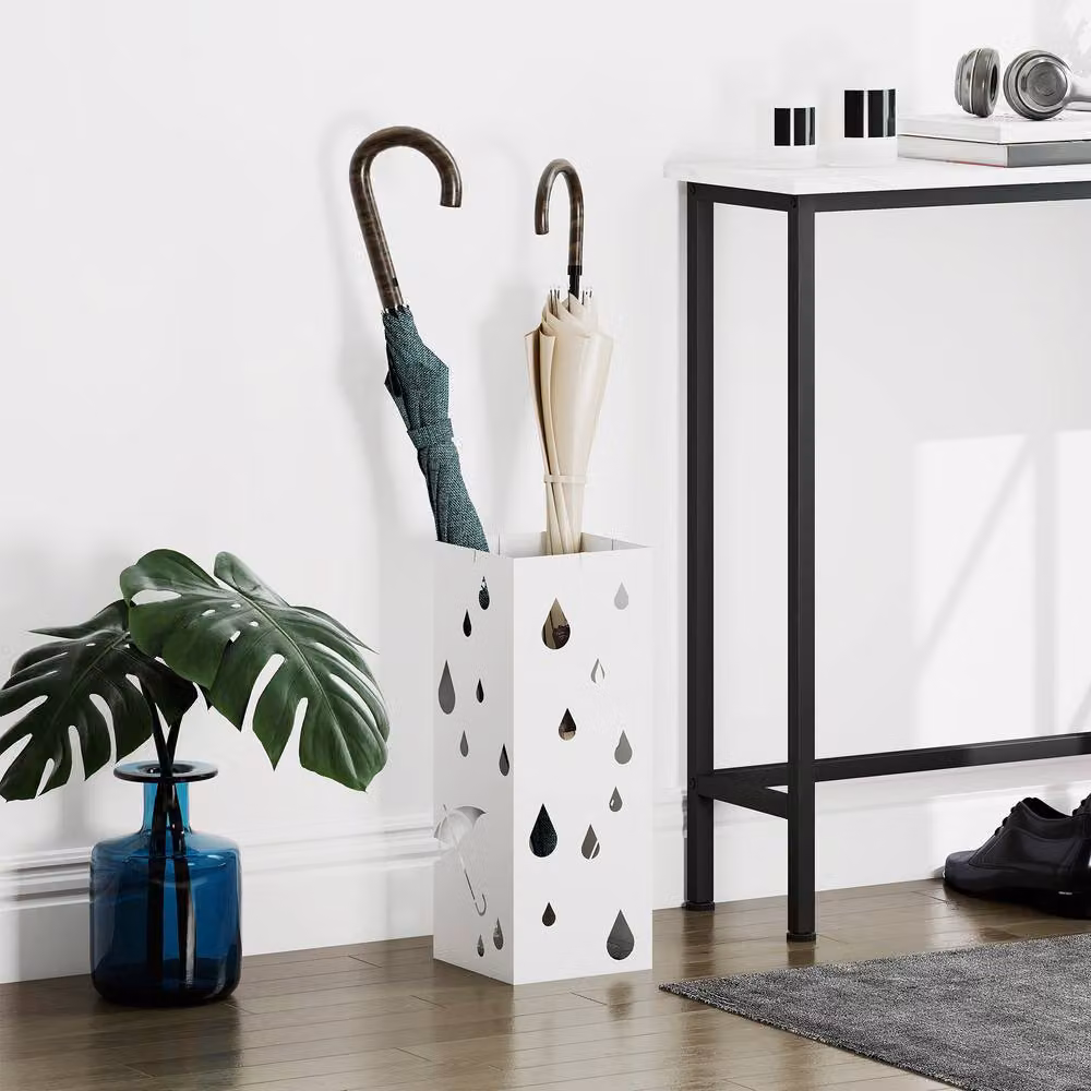STILVORA White Metal Umbrella Stand for 6 Umbrellas with Removable Tray – 2