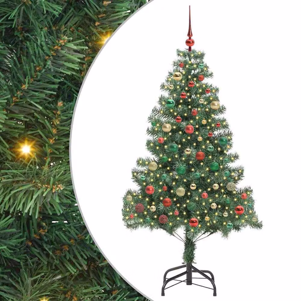 Berkfield Home Green PVC Christmas Tree with 300 LEDs and Stand, Height: 180 cm – 2