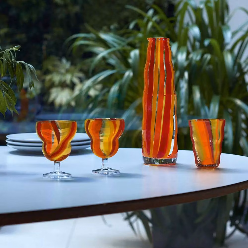 LSA Folk Striped Wine Glass Set of 2, Multicolour, 230ml – 4