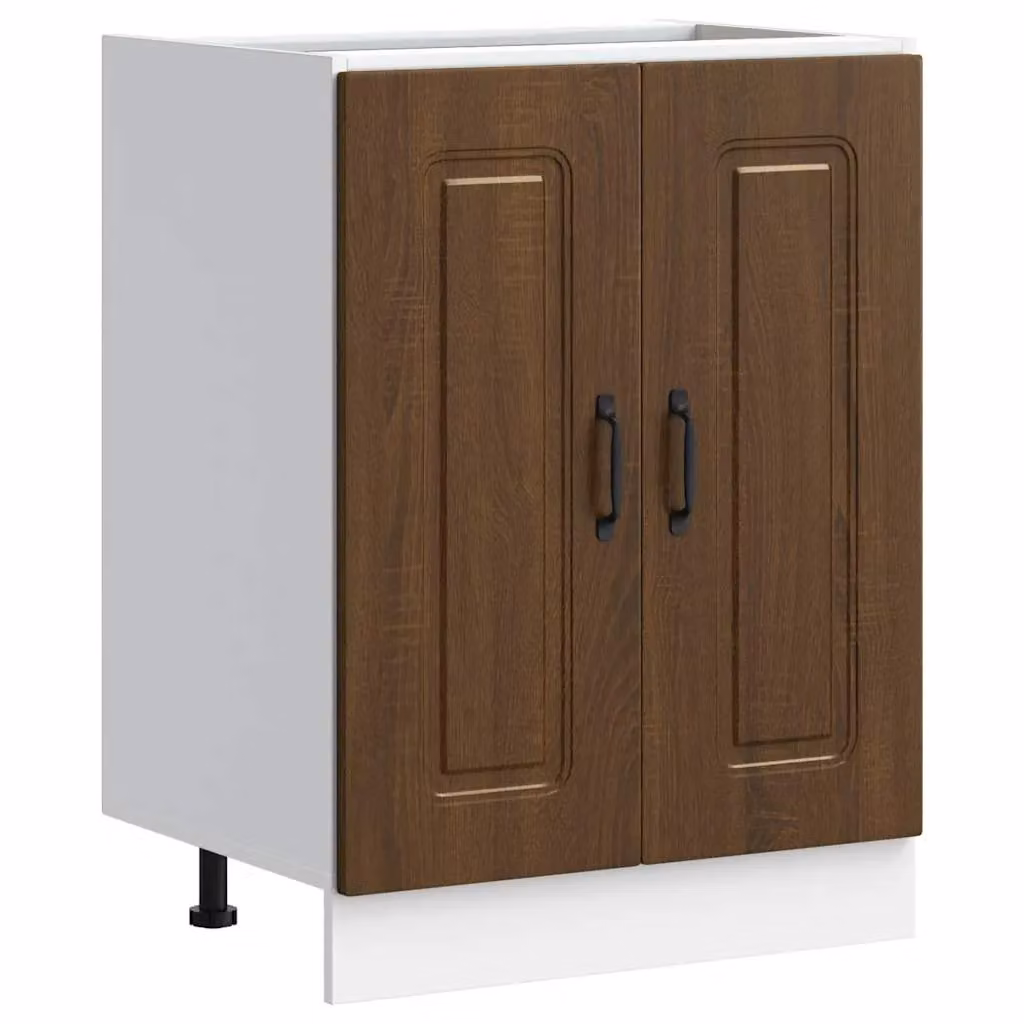 Berkfield Home Kalmar Sink Base Cabinet, Brown Oak, W/D/H: 60 x 46 x 81.5 cm – 2