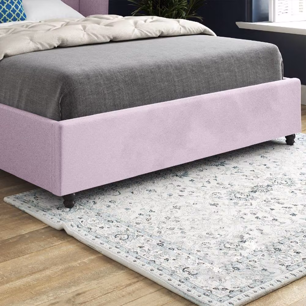 Casani Titchmarsh Upholstered Velvet Double Bed Frame in Pink, W: 140 cm, L: 200 cm – 5