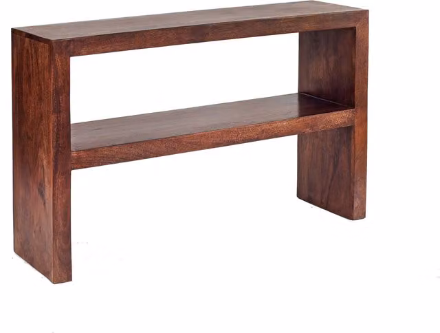 Poko Modern Mango Wood Console Table in Brown
