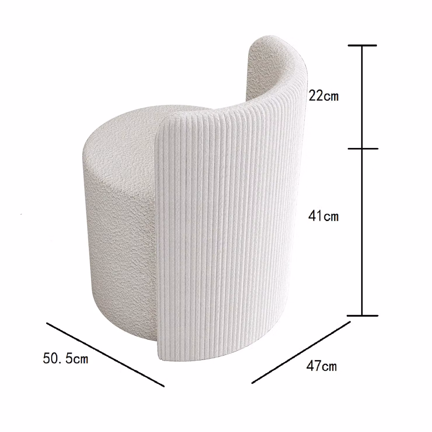 CARME HOME Hattie Ivory Bouclé Stool – 2