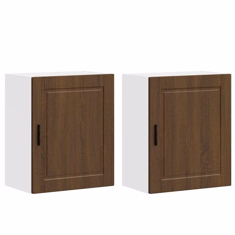 Berkfield Home Porto Brown Oak Kitchen Wall Cabinets, 2 Piece Set