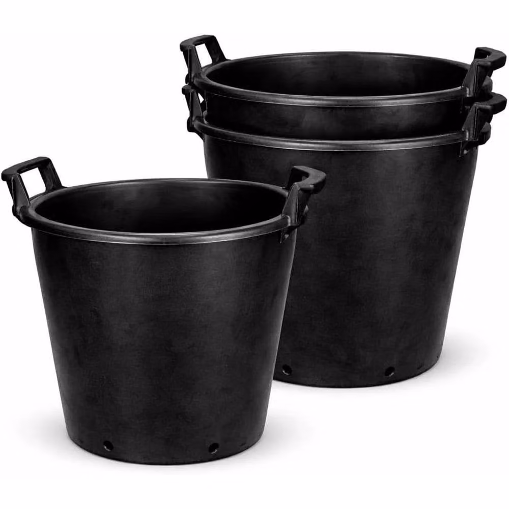 Spetlek Set of 3 Large Black Plant Pots, 70 Litre Each – 3