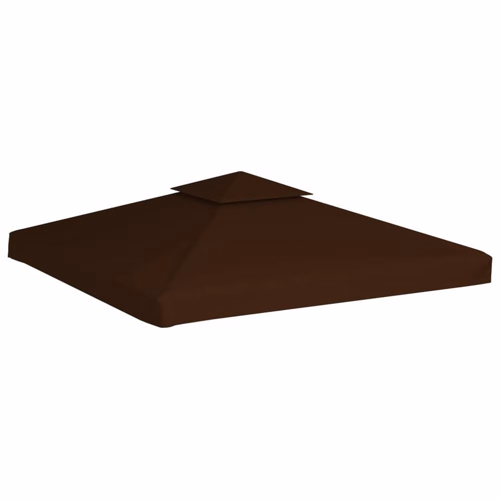 Berkfield Home Durable 2-Tier Polyester Gazebo Top Cover, Brown, W x D: 3 x 3 m – 3