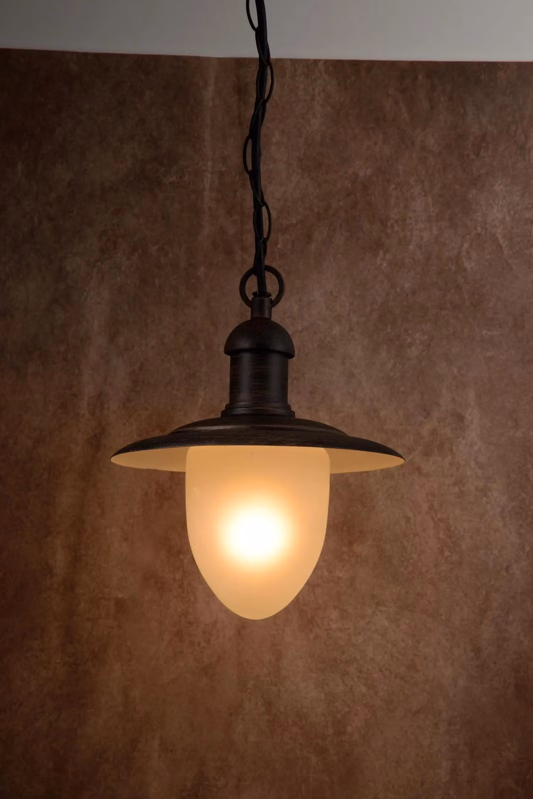 Lucide ARUBA Dimmable Height Adjustable Outdoor Pendant Light, Brown Metal and Glass, E27 – 2