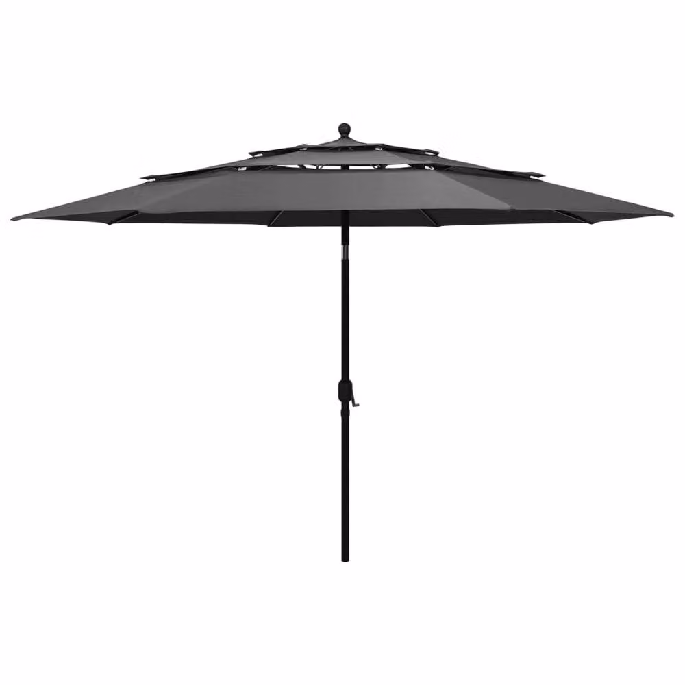 Berkfield Home 3-Tier Parasol with Aluminium Pole in Anthracite Grey, W/D/H: 350 x 350 x 260 cm – 2