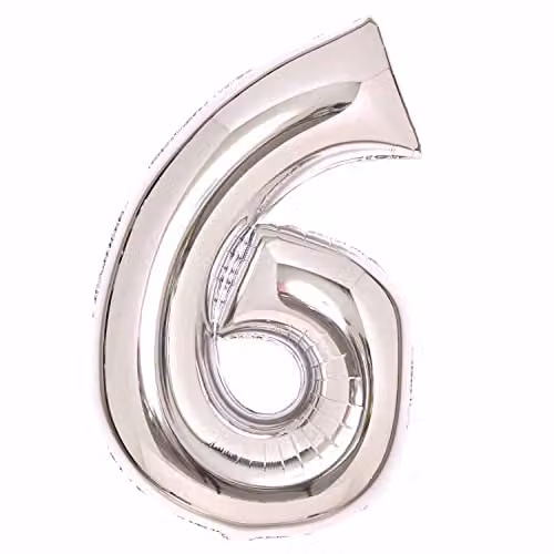 Amscan Large Silver Number 6 Hanging Decoration for Birthdays and Anniversaries