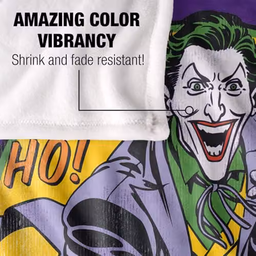 Logovision DC Originals The Joker Silky Touch Super Soft Fleece Throw Blanket, Multicolour, W: 127 cm x D: 152.4 cm – 3