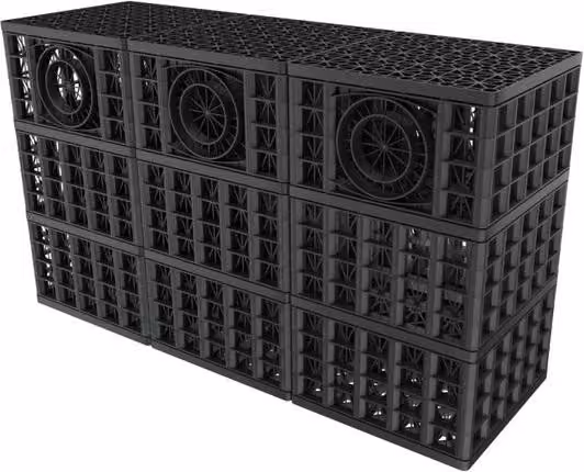 Rainsmart 65 Tonne Triple Soakaway Crate Set in Black, 1 Cubic Metre Flat-Packed Kit