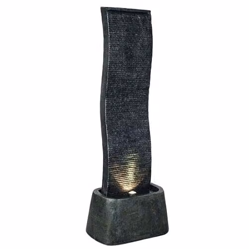 Tranquility Nior Cascade Contemporary Black Rectangular Tabletop Water Feature with Mains Power