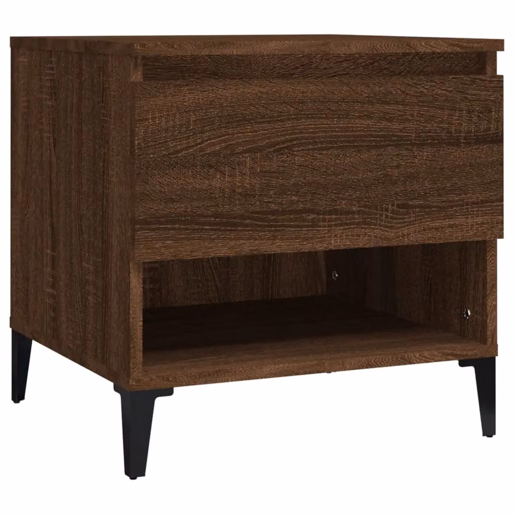 Berkfield Home Set of 2 Brown Oak Side Tables, W/D/H: 50 x 46 x 50 cm – 3