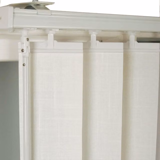 Terrys White Vertical Blinds, Semi-Transparent Polyester, Drop: 94 cm