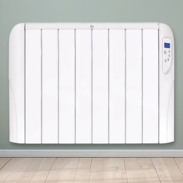 Futura White Electric Wall Mounted Convector Panel Heater with 24hr Timer, Digital Thermostat and Frost Protection