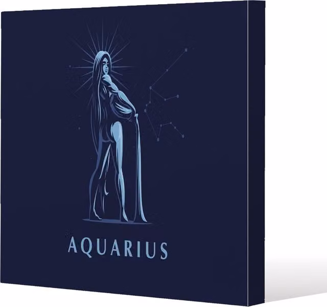 Benjamin Tate Design LTD Aquarius Sign Of The Zodiac Abstract Canvas Wall Art in Blue, 101 cm