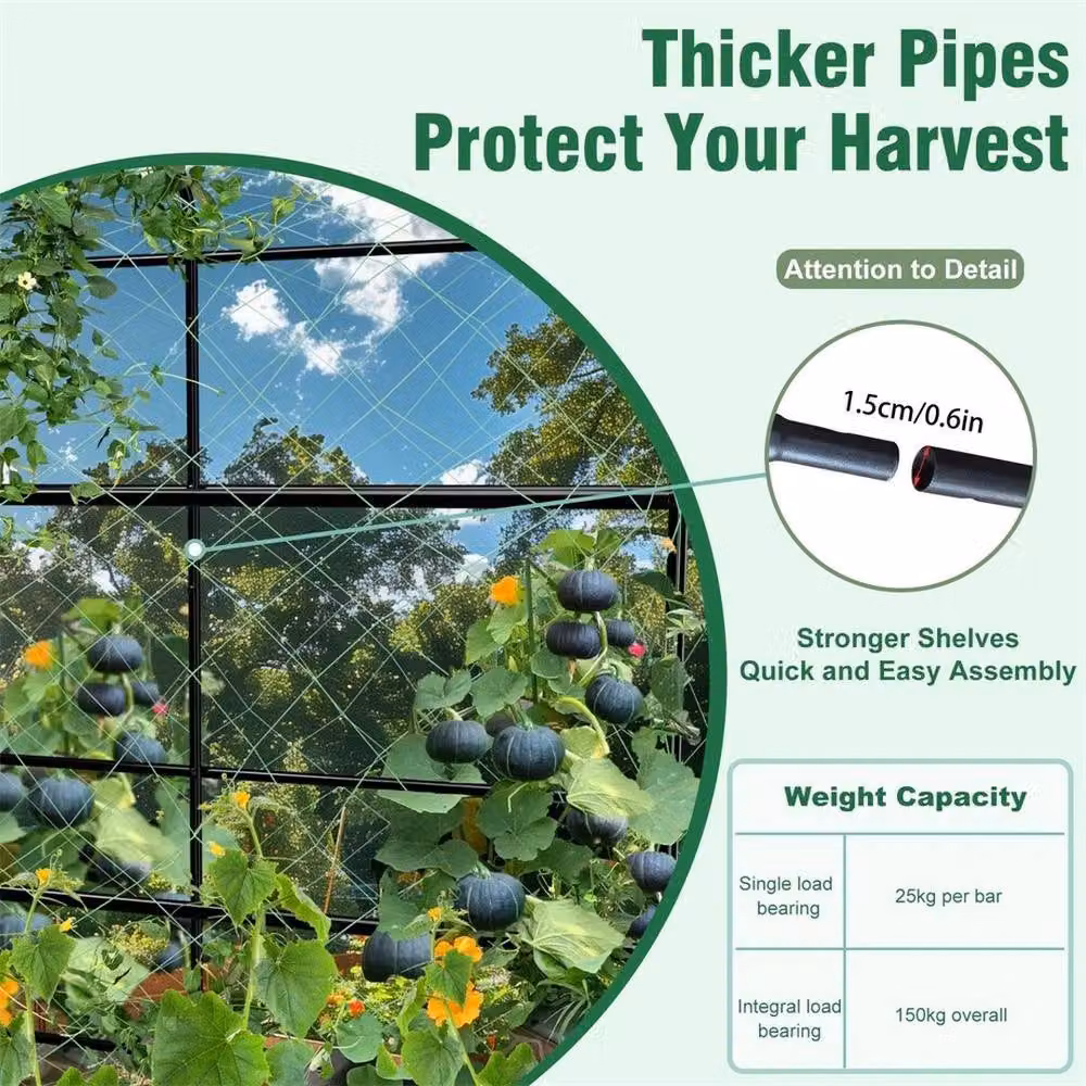 Hinsinc A Frame Black Garden Cucumber Trellis Support, W/D/H: 105 x 105 x 176 cm – 4