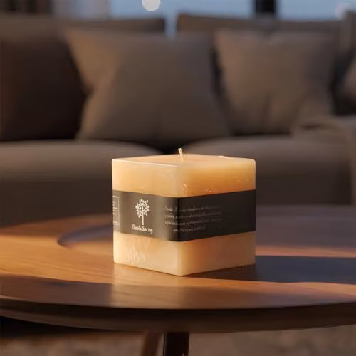 Nicola Spring Vanilla Scented Square Pillar Candle, Beige – 7