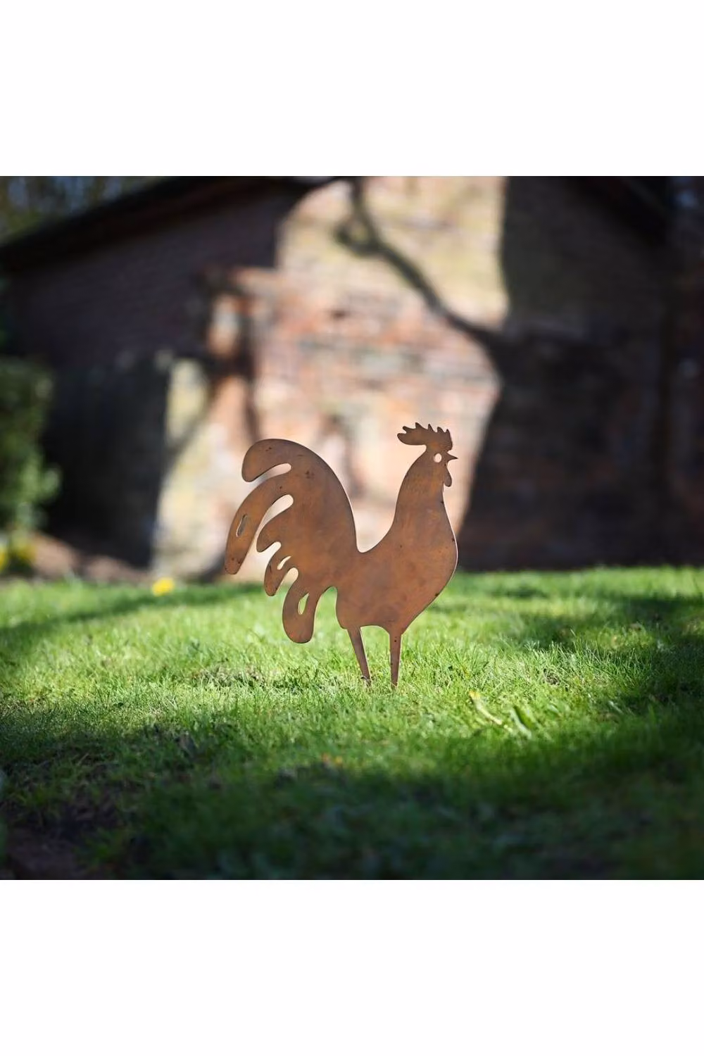 KDMD Garden Silhouette Proud Cockerel Metal Wall Decoration in Brown – 2