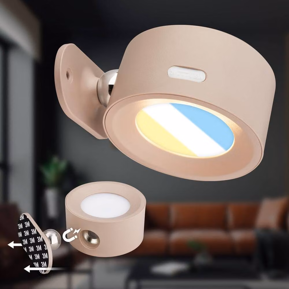 Briloner LED Wall Light Rechargeable Dimmable Touch Control CCT Reading Lamp Beige W/D/H: 7.5 x 4 x 4 cm – 9