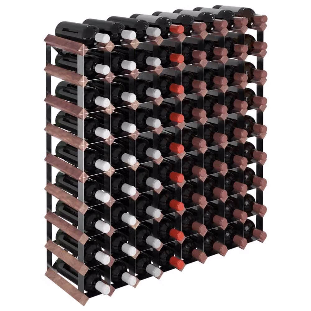Berkfield Home Rustic Brown Solid Pine Wall Mounted Wine Rack for 72 Bottles – 3