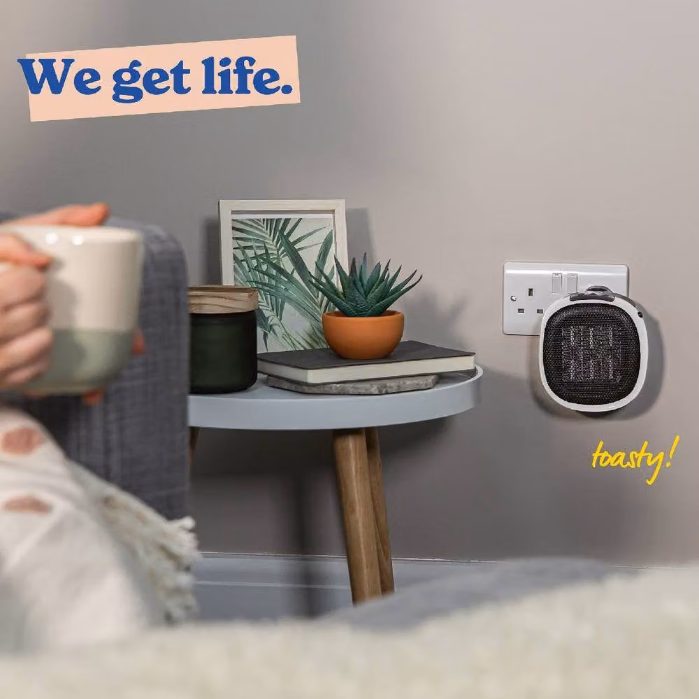 Russell Hobbs 700W Compact Portable Ceramic Fan Heater with Thermostat and Timer in White – 8