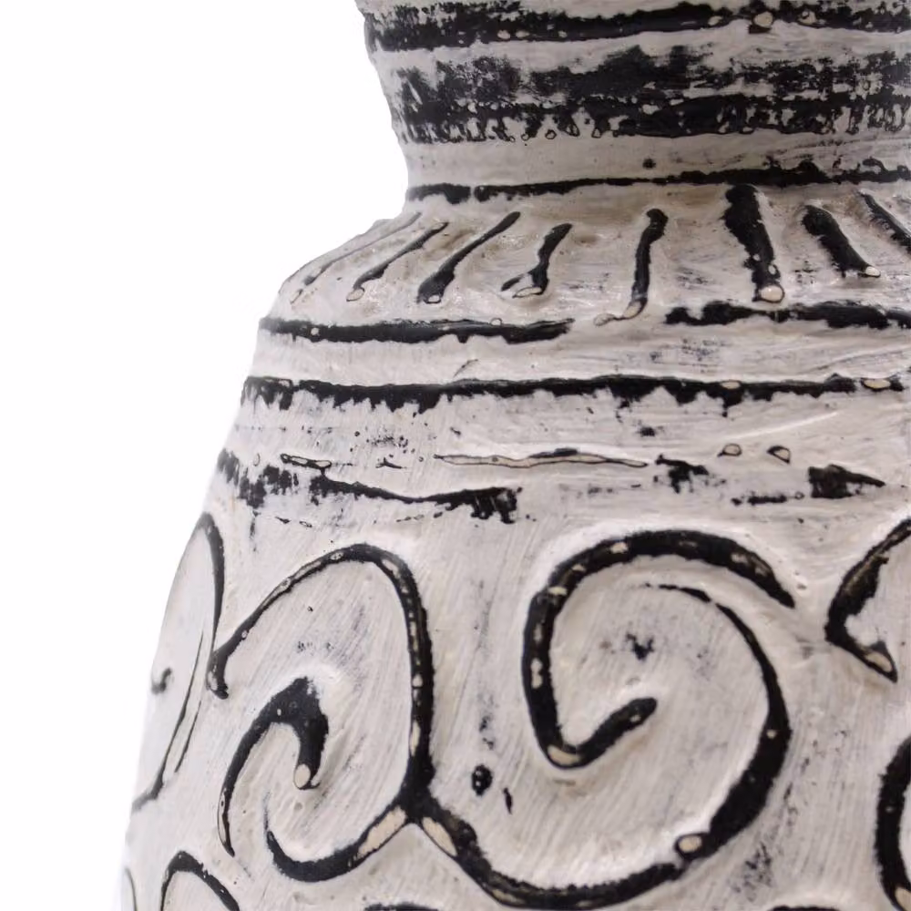 Serenityy Abstract Ethnic Ceramic Tabletop Vase in White, Black or Beige – 3