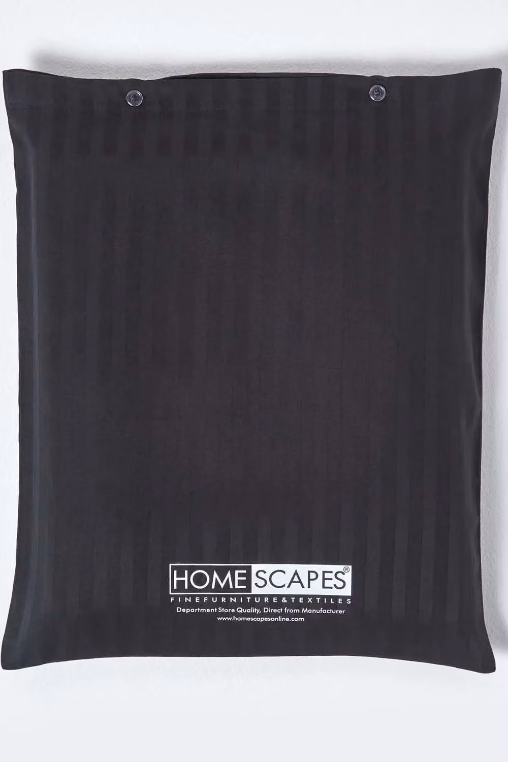 Homescapes Egyptian Cotton Mako Satin Stripe King Flat Sheet in Black, 330 Thread Count, W: 180 cm x L: 200 cm – 2