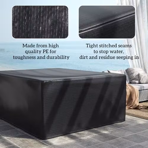 Outsunny Waterproof and Water-Repellent Black Garden Furniture Cover for Sofa Sets, W/D/H: 235 x 190 x 90 cm – 4