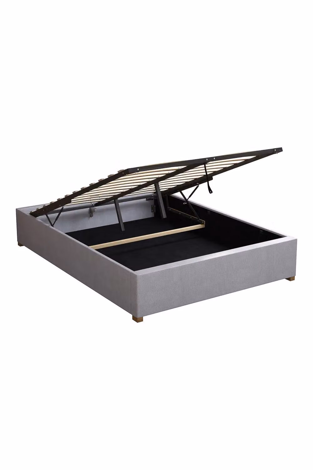 Aspire Upholstered Platform Ottoman Bed Frame in Silver Kimiyo Linen Fabric, Super King, 200 x 200 cm – 4