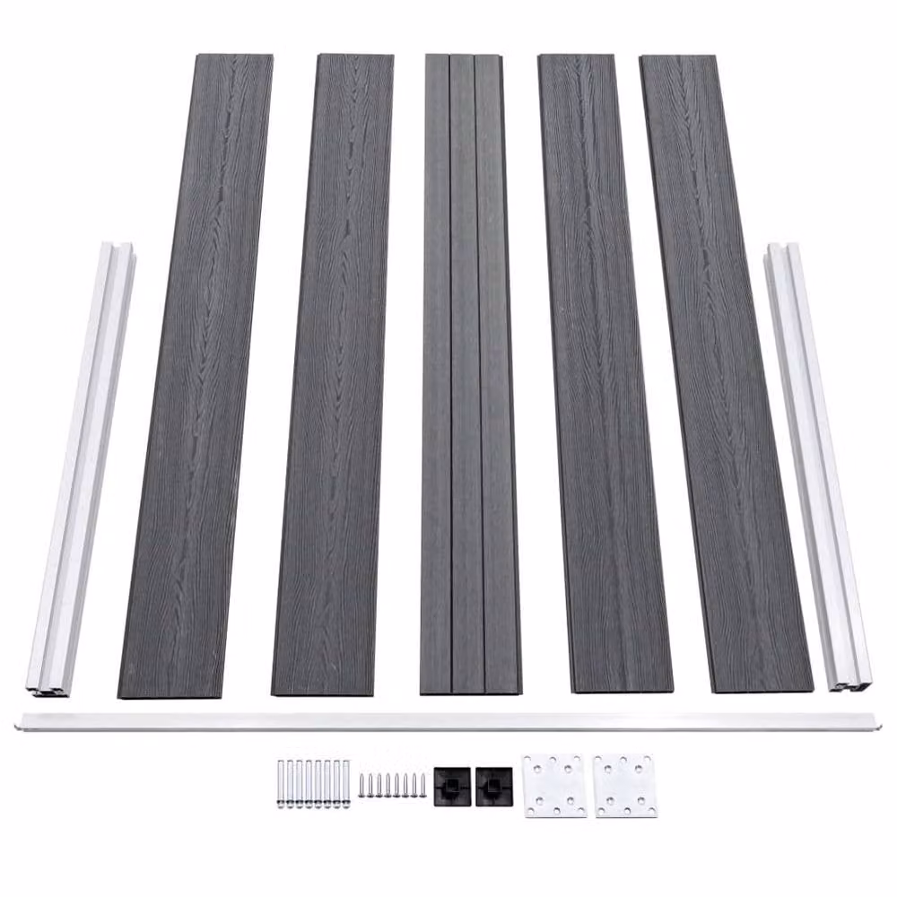 Berkfield Home Durable WPC Garden Fence, Grey, W: 872 cm, H: 106 cm – 5