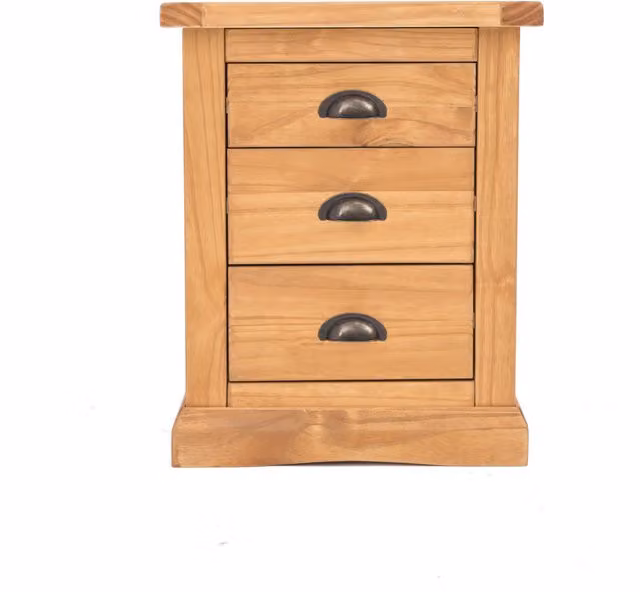 Cabinet Bits Lucca 3 Drawer Bedside Cabinet in Brown with Gold Details