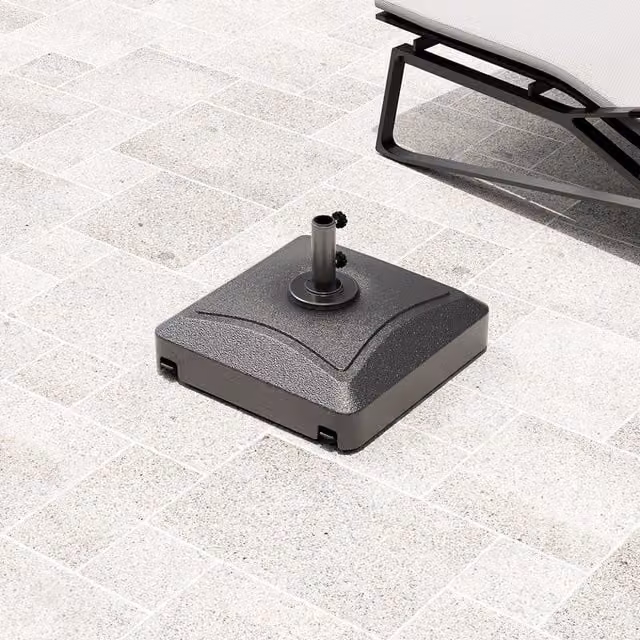 Komore Black Fillable Patio Parasol Base with Wheels