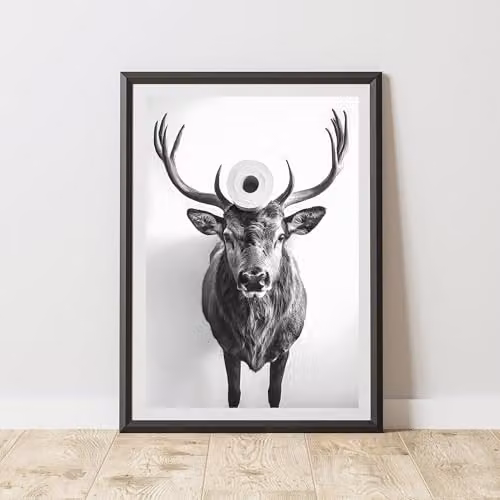 60 Second Makeover Deer Toilet Roll Animal Print Paper Poster, A3