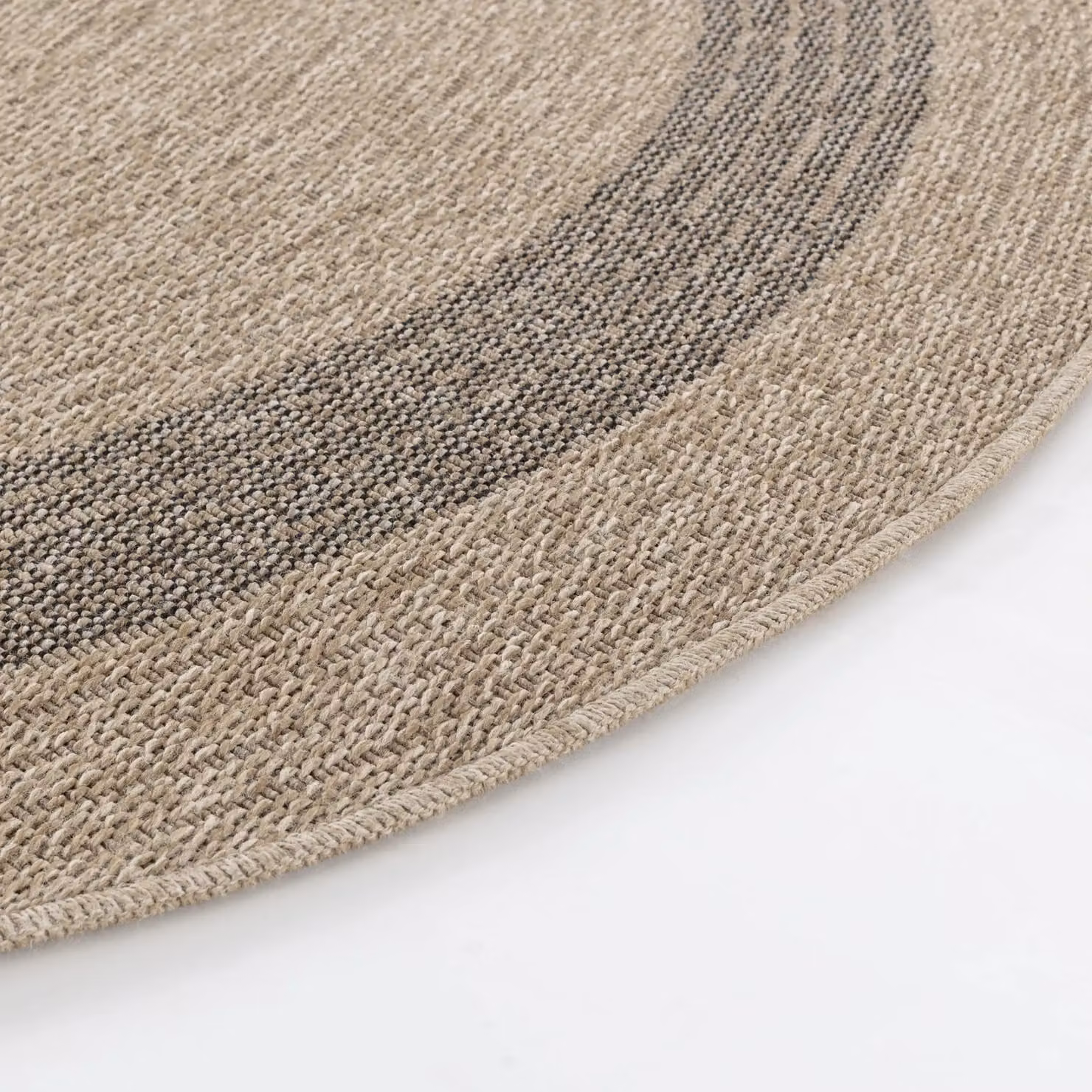 Livabliss Encore-Cottage Round In- & Outdoor Rug in Black, Beige and Brown, Diameter: 160 cm – 2