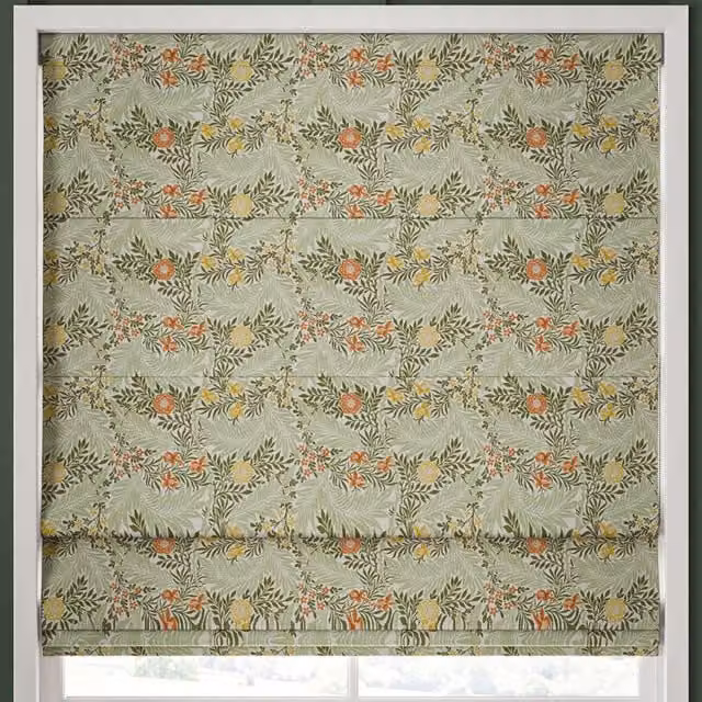 William Morris At Home Larkspur Made to Measure Blackout Roman Blind in Nettle Multicolour Floral Design