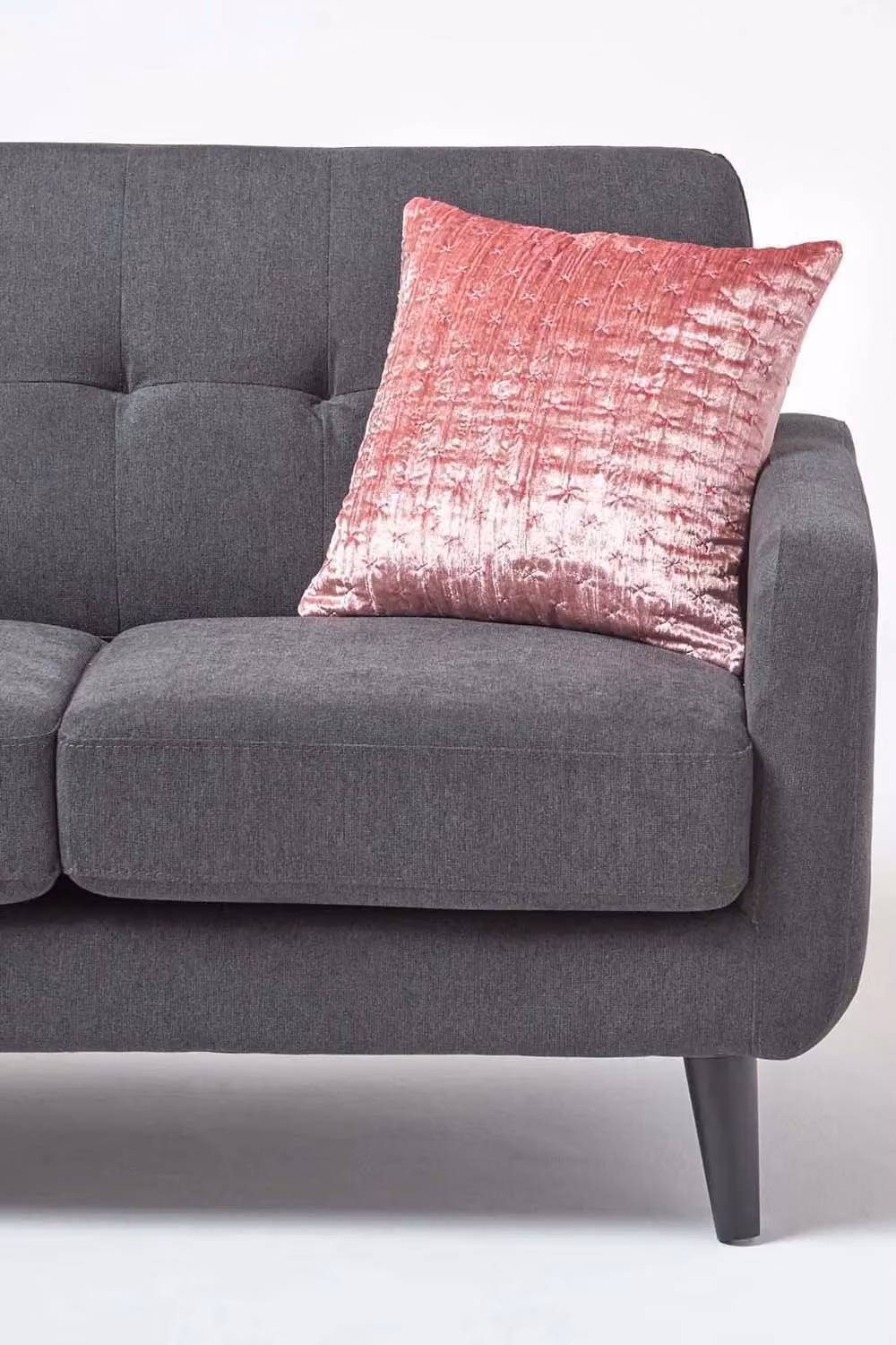 Homescapes Pink Crushed Velvet Square Cushion Cover W/D/H: 40 x 40 x 40 cm – 2