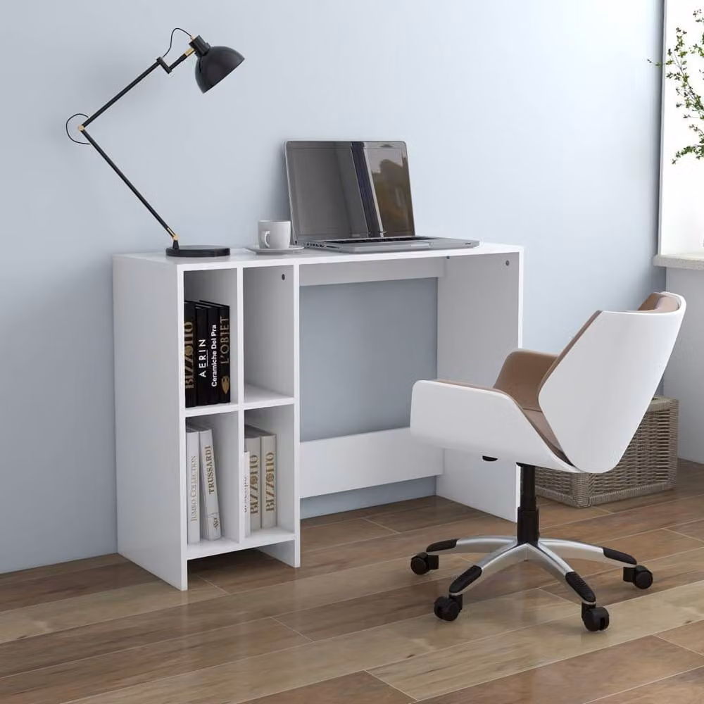 Berkfield Home Notebook Writing Desk in White, W/D/H: 102.5 x 35 x 75 cm – 2