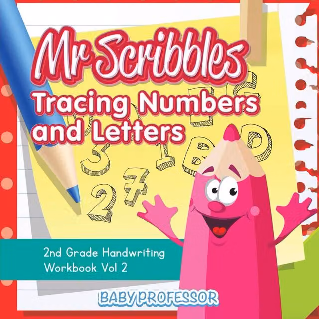 Baby Professor Mr Scribbles Multicolour Tracing Numbers and Letters Handwriting Book for 2nd Grade