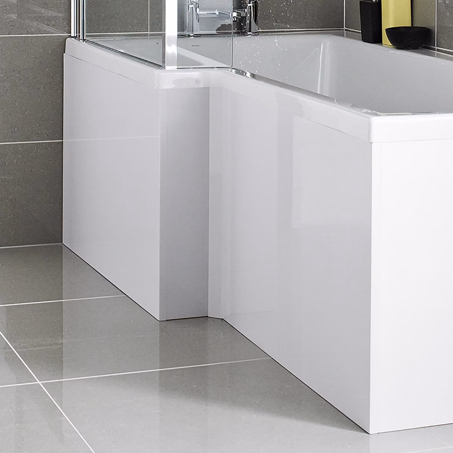 Royal Bathrooms L Shaped Acrylic Bath Front Panel, White, 170 cm